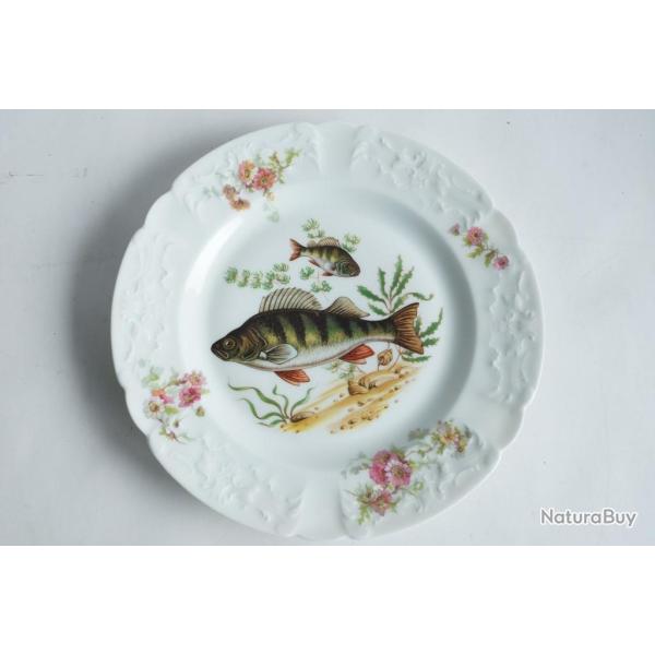 Assiette porcelaine Poissons Lafarge Limoges