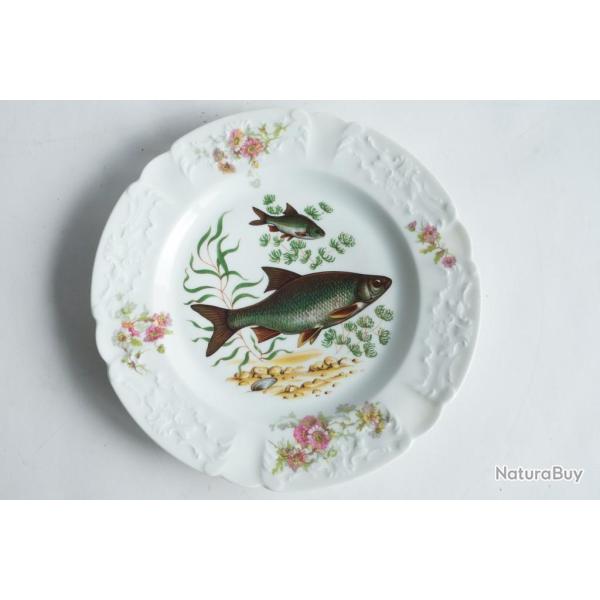 Assiette porcelaine Poissons Lafarge Limoges
