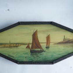Plateau de service Bateau Voiliers Germonde Art D&eacute;co