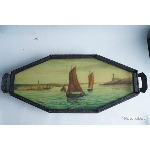 Plateau de service Bateau Voiliers Germonde Art D�co