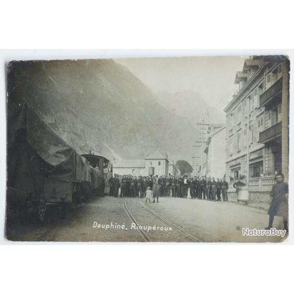 Ancienne Carte Photo Is�re Dauphin� Rioup�roux anim�e