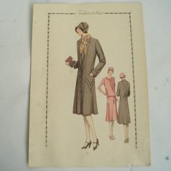 Gravure originale mode Tailleur de luxe Automne 1929