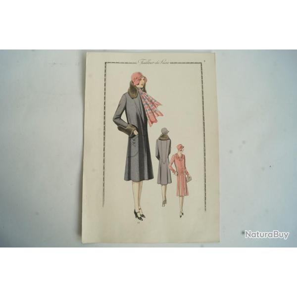 Gravure originale mode Tailleur de luxe Automne 1929
