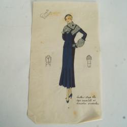 Dessin original mode Tailleur de luxe Automne 1929