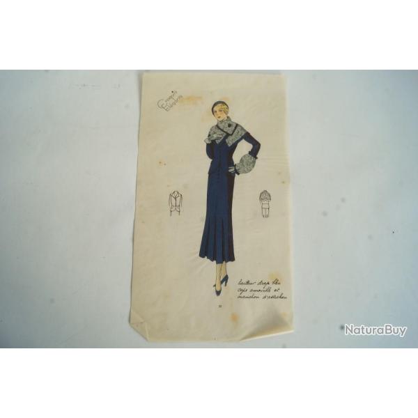 Dessin original mode Tailleur de luxe Automne 1929