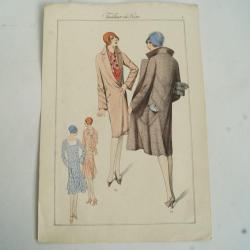 Gravure originale mode Tailleur de luxe Automne 1929