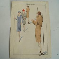 Gravure originale mode Tailleur de luxe Automne 1929