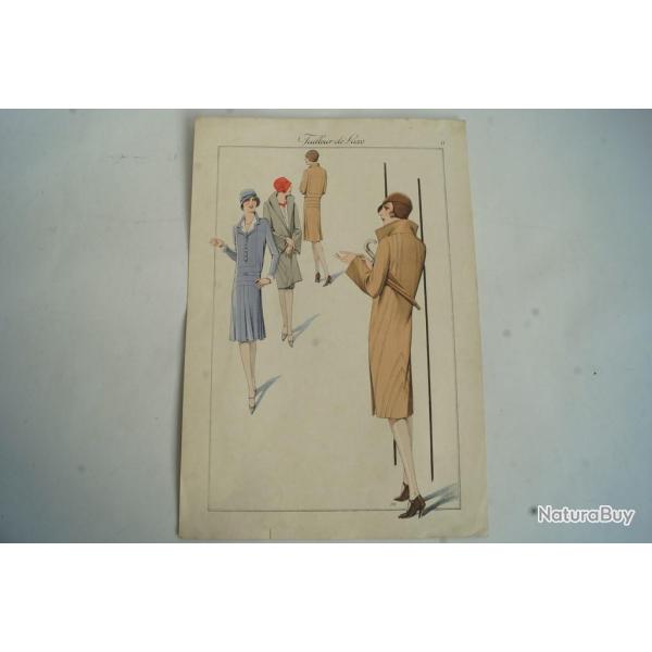 Gravure originale mode Tailleur de luxe Automne 1929
