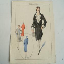 Gravure originale mode Tailleur de luxe Automne 1929