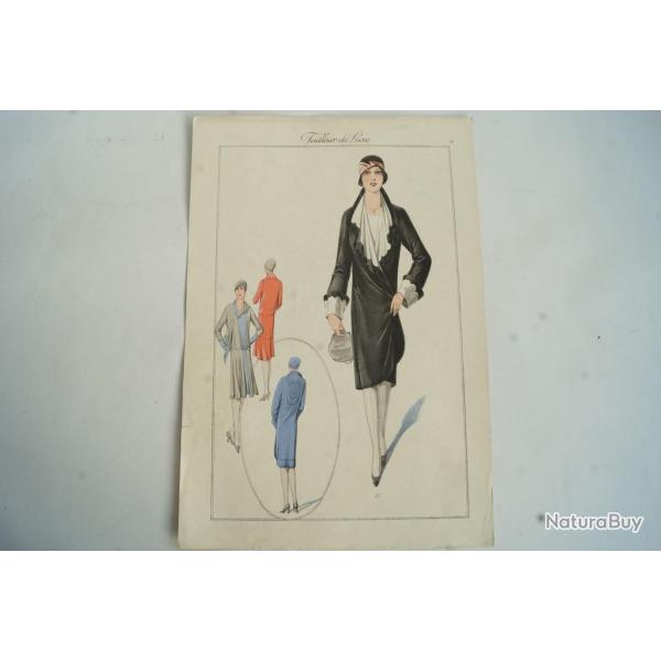 Gravure originale mode Tailleur de luxe Automne 1929
