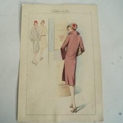 Gravure originale mode Tailleur de luxe Automne 1929