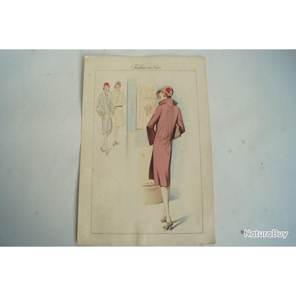 Gravure originale mode Tailleur de luxe Automne 1929