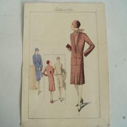 Gravure originale mode Tailleur de luxe Automne 1929