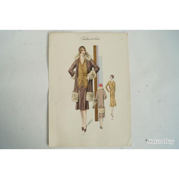 Gravure originale mode Tailleur de luxe Automne 1929