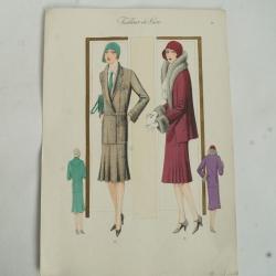 Gravure originale mode Tailleur de luxe Automne 1929