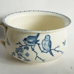 Pot de chambre fa&iuml;ence Oiseaux Moineaux