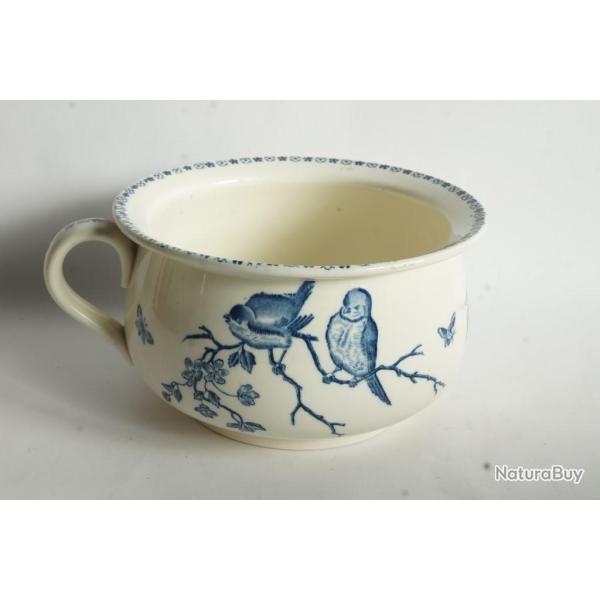 Pot de chambre fa�ence Oiseaux Moineaux