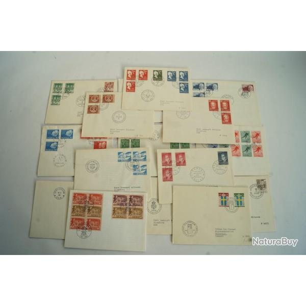 Lot 16 enveloppes 1er jour su�de ann�es 60