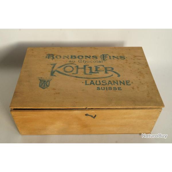 Bo�te bois Bonbons chocolat KOHLER Suisse