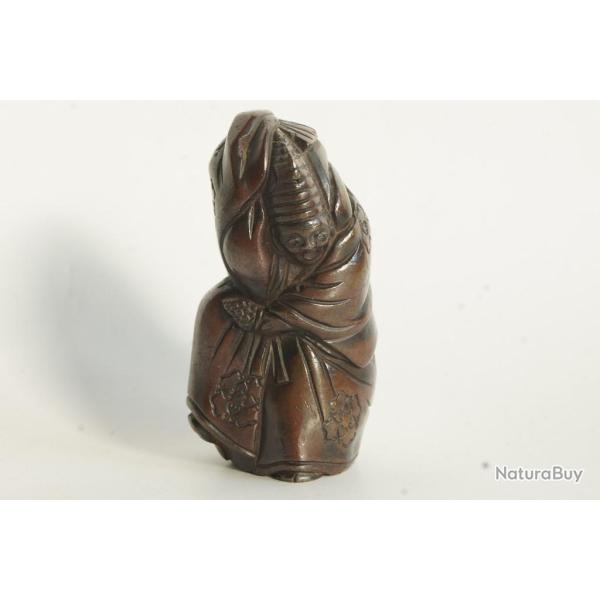 Petit okimono Personnage bronze Meiji Japon
