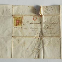 Timbre Rayon II 10 Rp Suisse Lettre 1853