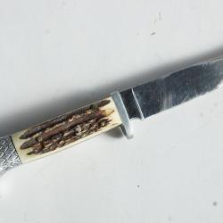 Couteau corne Fr. Pl&uuml;cker Jr. Solingen Rostfrei Allemagne