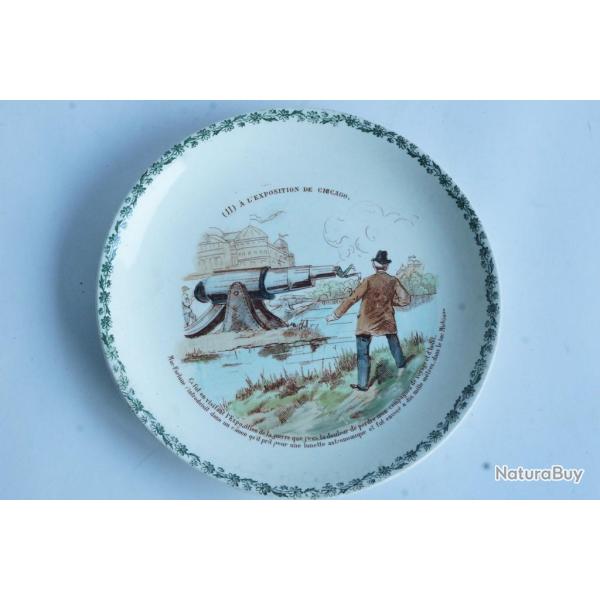 Assiette terre de fer Choisy le Roi 11 A l'exposition de Chicago