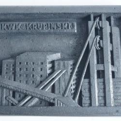 Plaque Charbon sculpt&eacute; Mine KWK Krupinski Pologne
