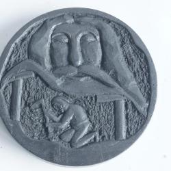 Plaque Charbon sculpt&eacute; Mine KWK Marcel Pologne