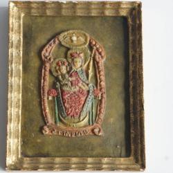 Bas-relief en cire Vierge &agrave; l'enfant