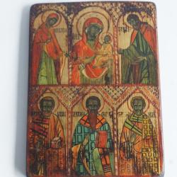 Ic&ocirc;ne orthodoxe russe Vierge &agrave; l'Enfant et saints