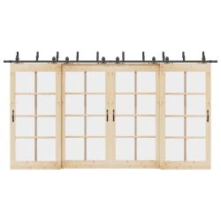 Kit de quincaillerie de porte coulissante 427 cm acier noir