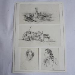 Dessins originaux mine de plomb XIXe si&egrave;cle