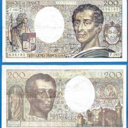 France 200 Francs 1990 Montesquieu Billet Franc