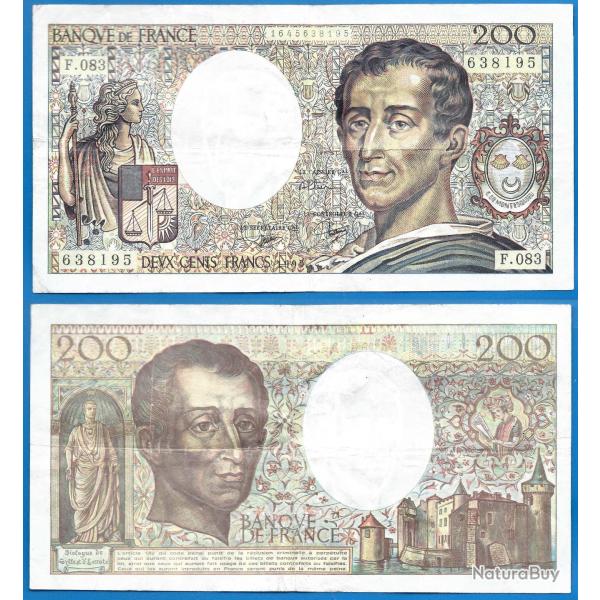 France 200 Francs 1990 Montesquieu Billet Franc