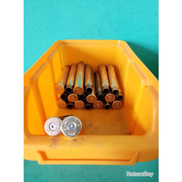 LOT DE 23 DOUILLES RWS  CAL.30R BLASER TIREES 1 FOIS  .