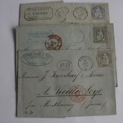 Enveloppes timbre 30cts Helv&eacute;tie assise cachet absinthe Pernod Berger
