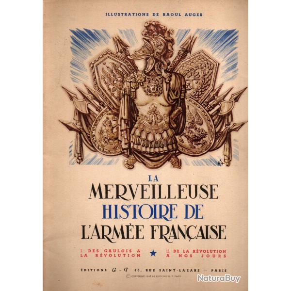 la merveilleuse histoire de l'arm�e fran�aise , raoul auger illustrateur plaquette promotionnelle