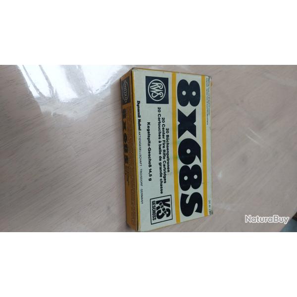 20 Cartouches de chasse RWS 8�68S ks 224 grains 14.5gm