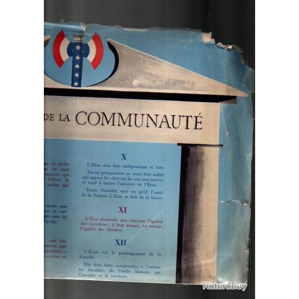 principe de la communaut� affiche vichy  WW II mar�chal p�tain