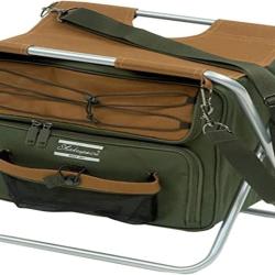 Tabouret Pliant Si&egrave;ge avec Sac Isotherme Portable Hauteur 44cm 100 kg Marron/Vert Livraison Gratuite