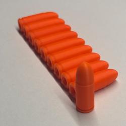 Lot 10 balles factices d'entra&icirc;nement 9 mm Parabellum 100 % factices orange glock