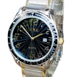 Montre M&eacute;tal Homme Tachym&egrave;tre Dateur Grand Cadran &Oslash; 4 cm Fond Noir