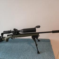 PACK 22lr ruger am&eacute;rican rimfire od green, lunette hawke 4-16x50 + bipied + 2 chargeurs + silencieux