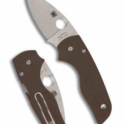 Couteau Spyderco Lil' Native Sprint Run Lame Acier CPM 15V Manche G10 Brown Lock USA SC230GPBN15V