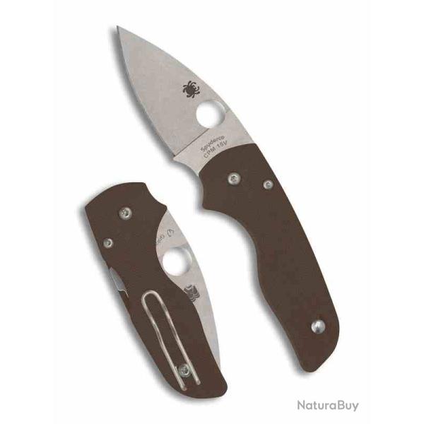 Couteau Spyderco Lil' Native Sprint Run Lame Acier CPM 15V Manche G10 Brown Lock USA SC230GPBN15V