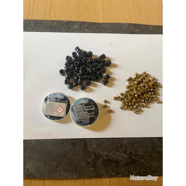 Balle caoutchouc et amorces tir r�duit poudre noir
