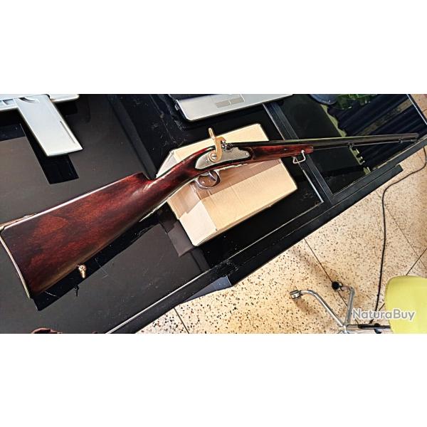 Magnifique- Fusil a Percussion-Artisanale/ Li�gois-ou St.Etienne- Style"KENTUCKY-RIFLE"- T.B.E. !