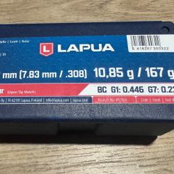 Lot d'ogives pour test de canon Lapua, Sierra