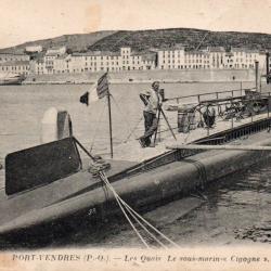 Carte Postale Ancienne - Sous-marin Cigogne &agrave; Port-Vendres.-N&deg;8219